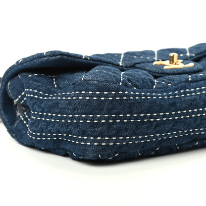 Chanel Denim Quilted Medium Denim Trip Single Flap Blue 6 of 10