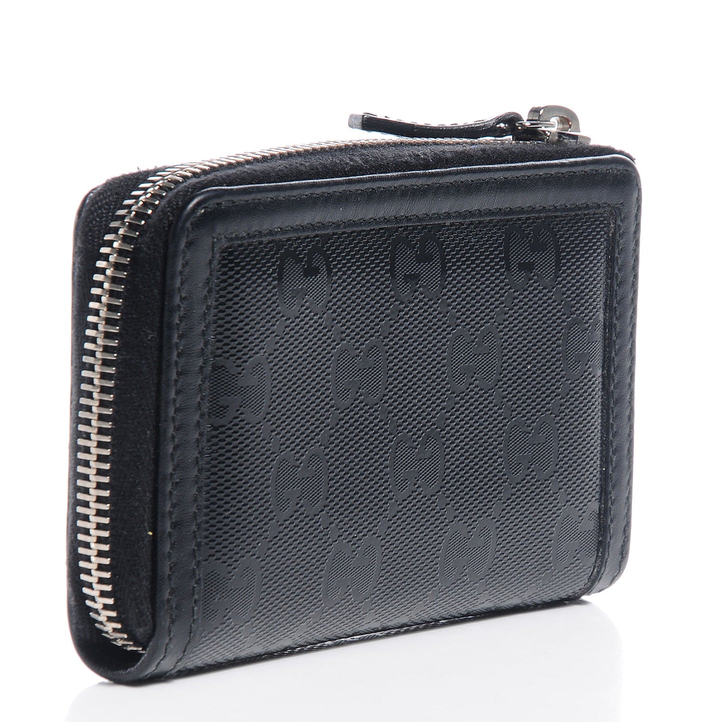 Imprime Monogram Zip Around Card Case Black