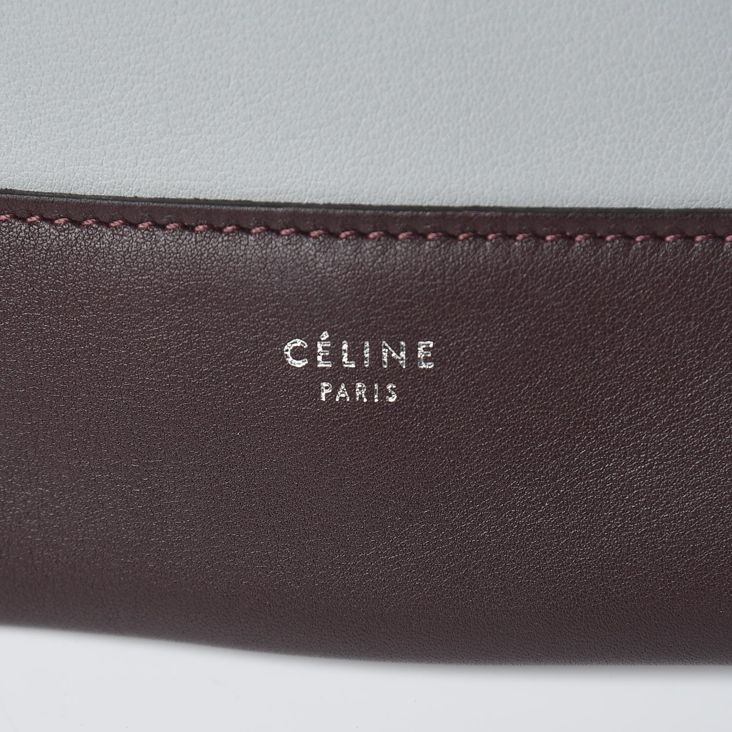Celine Shiny Smooth Calfskin Medium Frame Shoulder Bag Burgundy Pearl Blue 6 of 14