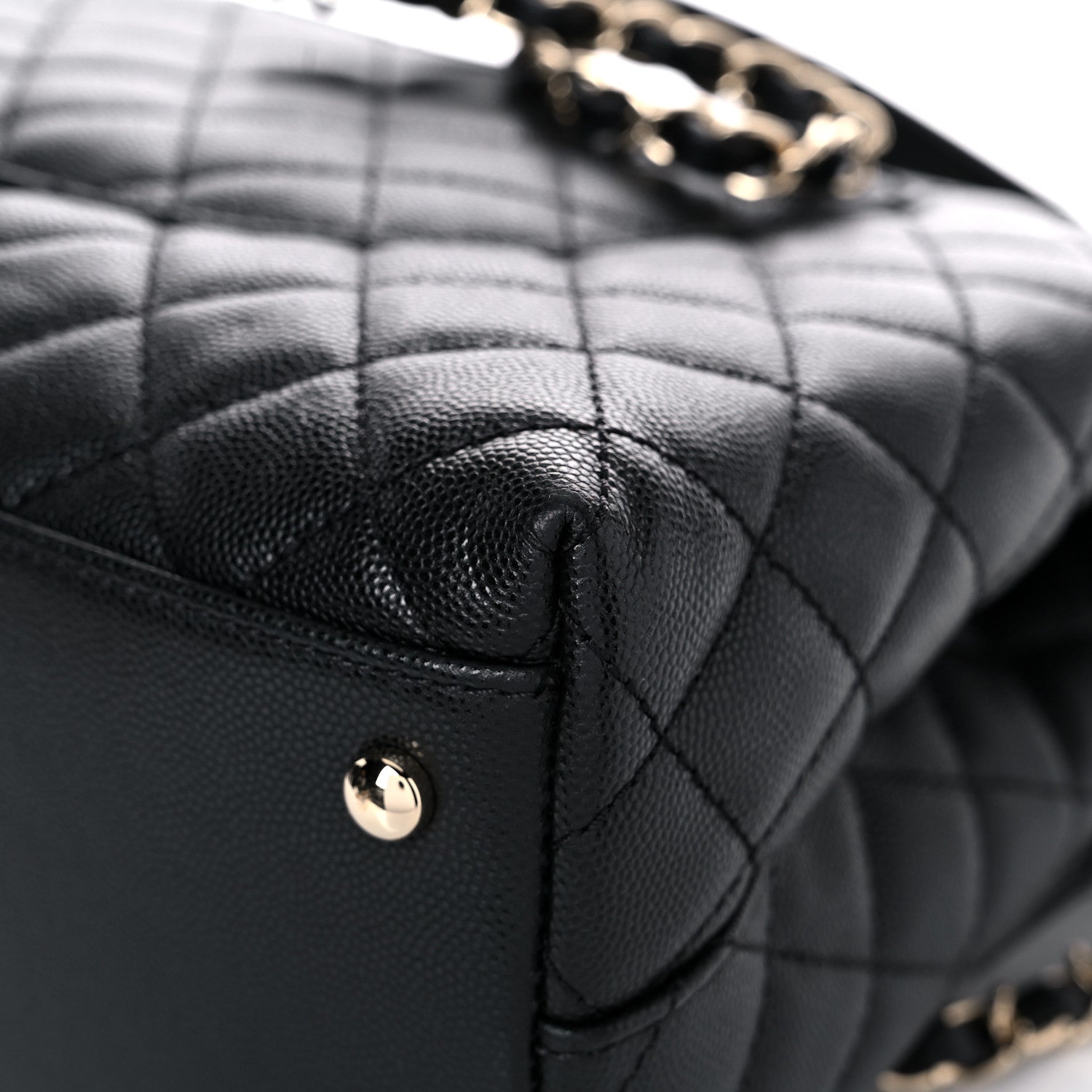 Chanel Caviar Quilted Medium Coco Handle Flap Black 13 of 15