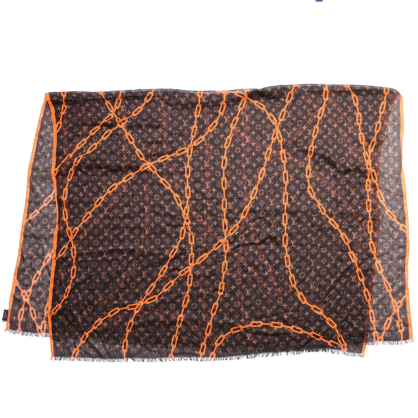 Silk Monogram Solar Ray Stole Orange