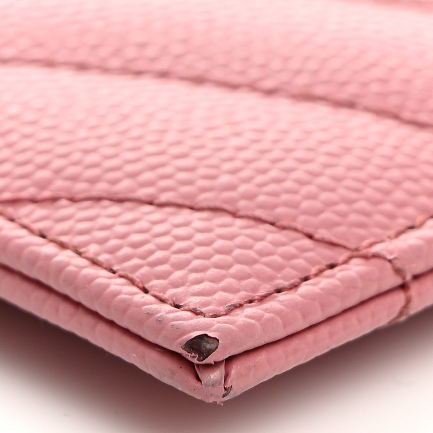 Grain De Poudre Matelasse Chevron Monogram Credit Card Case Dark Rose