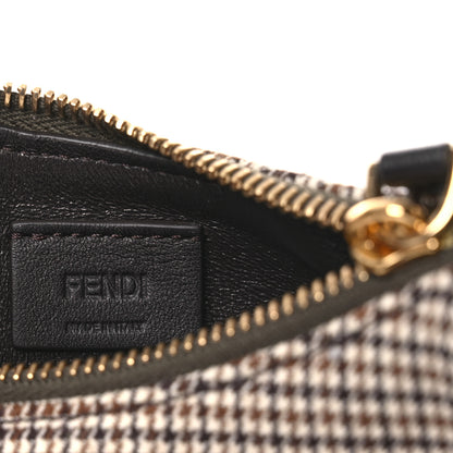 Fendi Wool Nappa Micro Houndstooth Nano Fendigraphy Hobo Charm Beige Moro 6 of 11