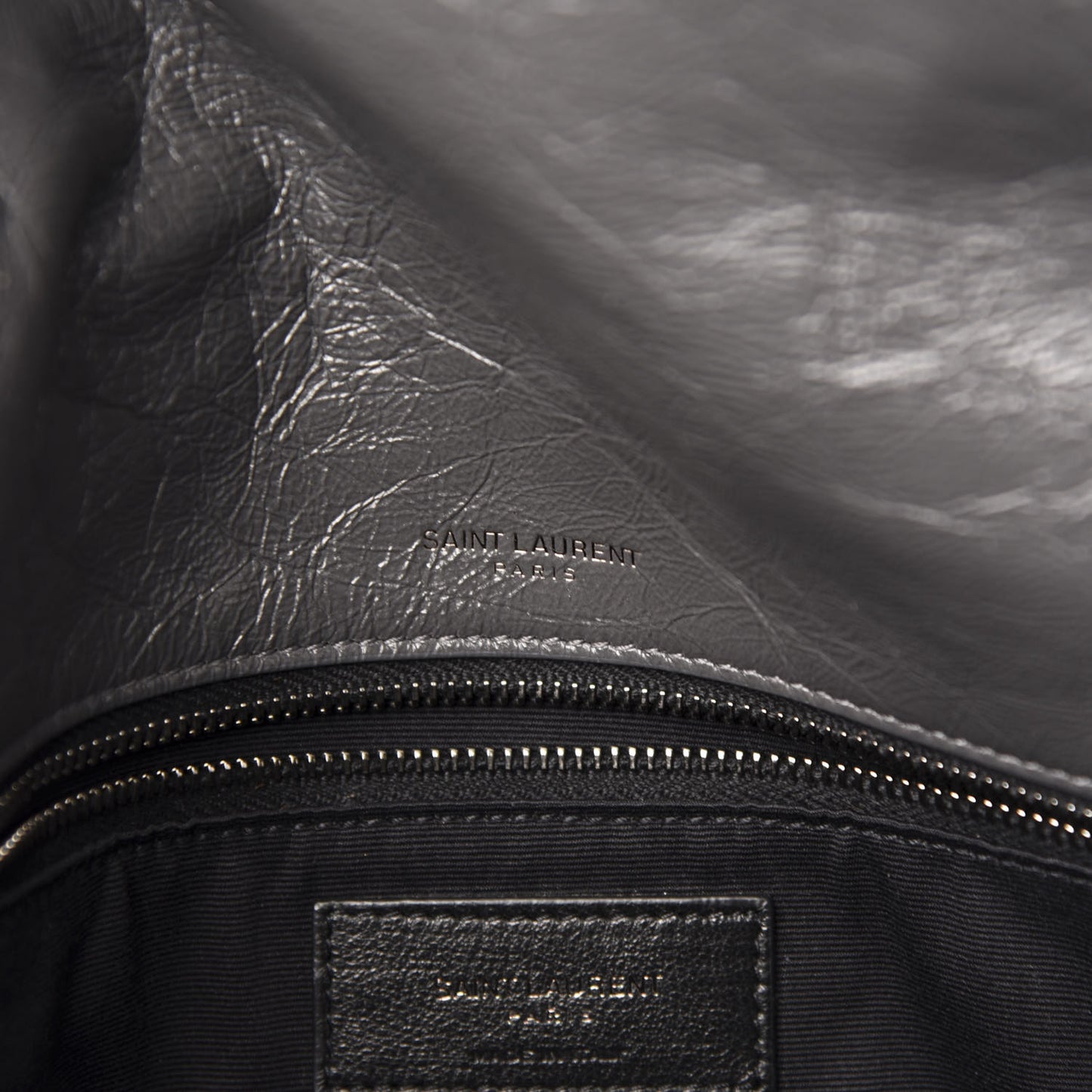 Crinkled Calfskin Matelasse Monogram Medium Niki Chain Satchel Storm