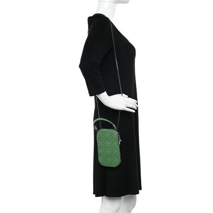 Christian Dior Lambskin Cannage Lady Dior Phone Holder Green 2 of 10
