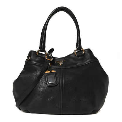 Prada Vitello Daino Top Handle Tote Black 1 of 16