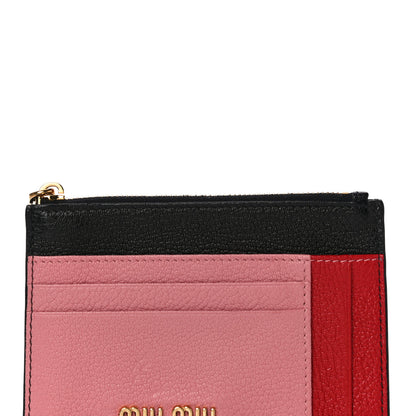 Miu Miu Madras Colour Zip Card Case Rosa 7 of 11