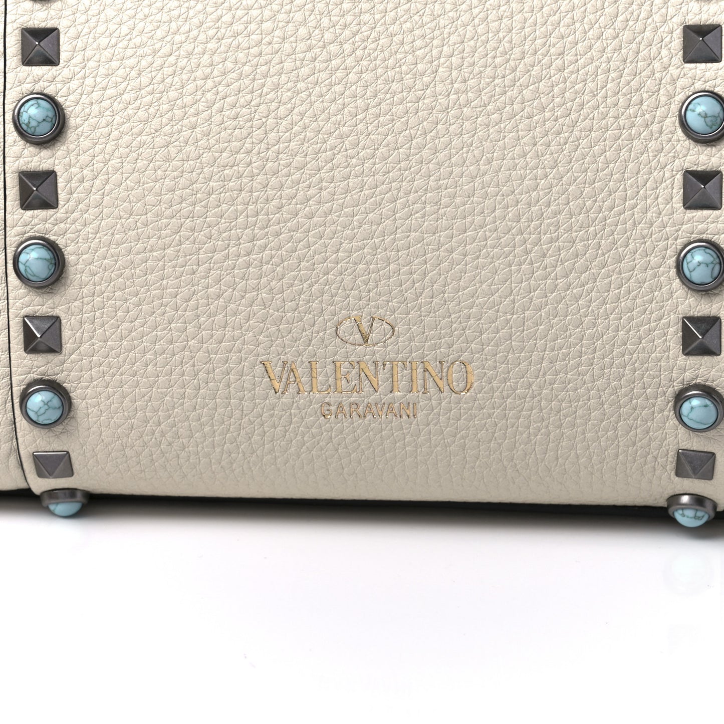 Grainy Calfskin My Rockstud Rolling Frame Bag Light Ivory