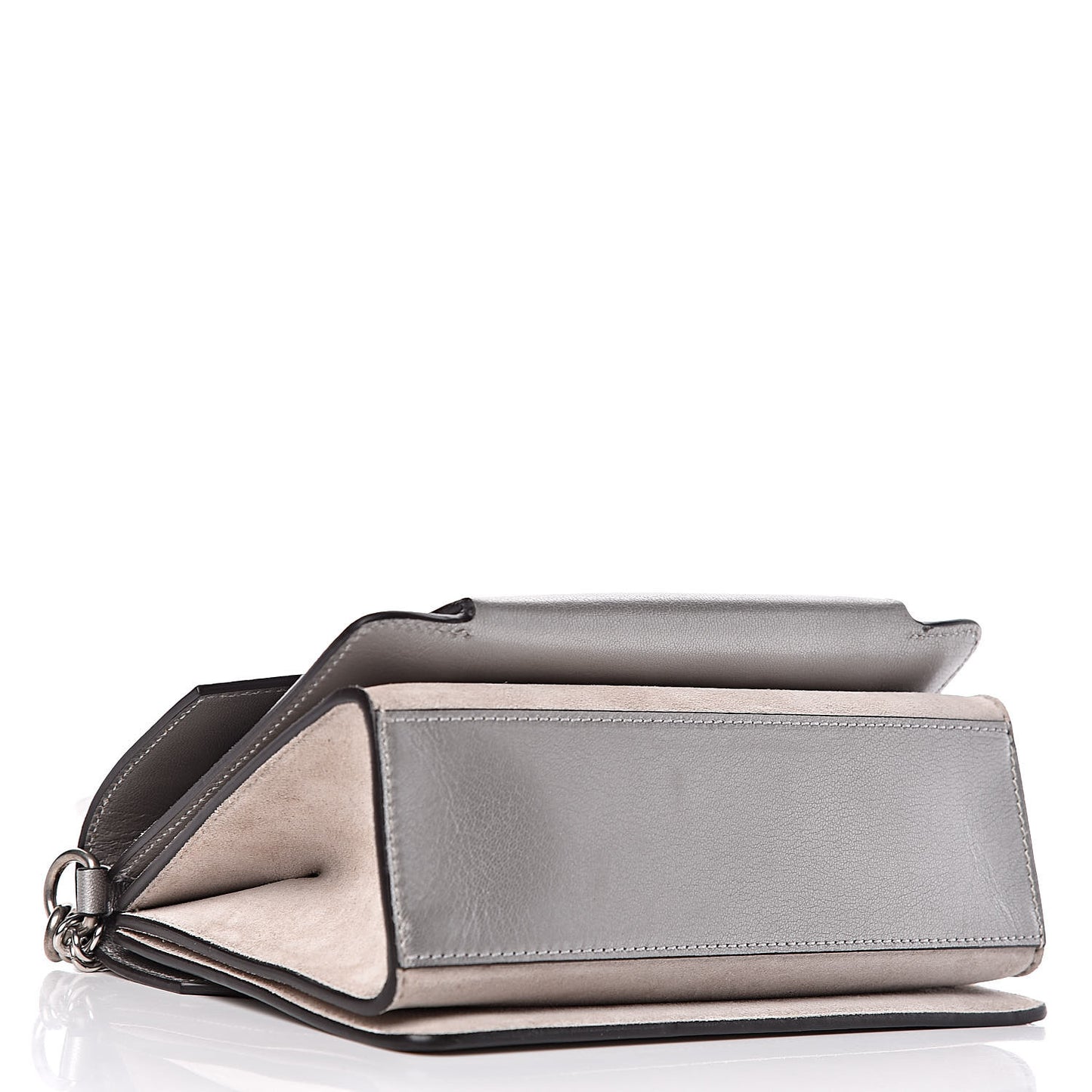 Metallic Sugar Goatskin Suede Small GV3 Shoulder Bag Silver