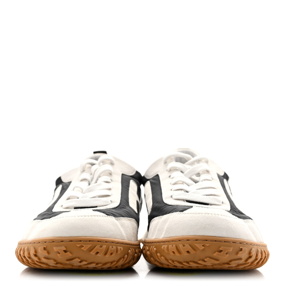 Hermes Suede Goatskin Mens Jet Sneakers 43 Beige Black 3 of 12