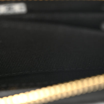 Chanel Shiny Lambskin Quilted Textured CC Zip Coin Purse Black 6 of 10