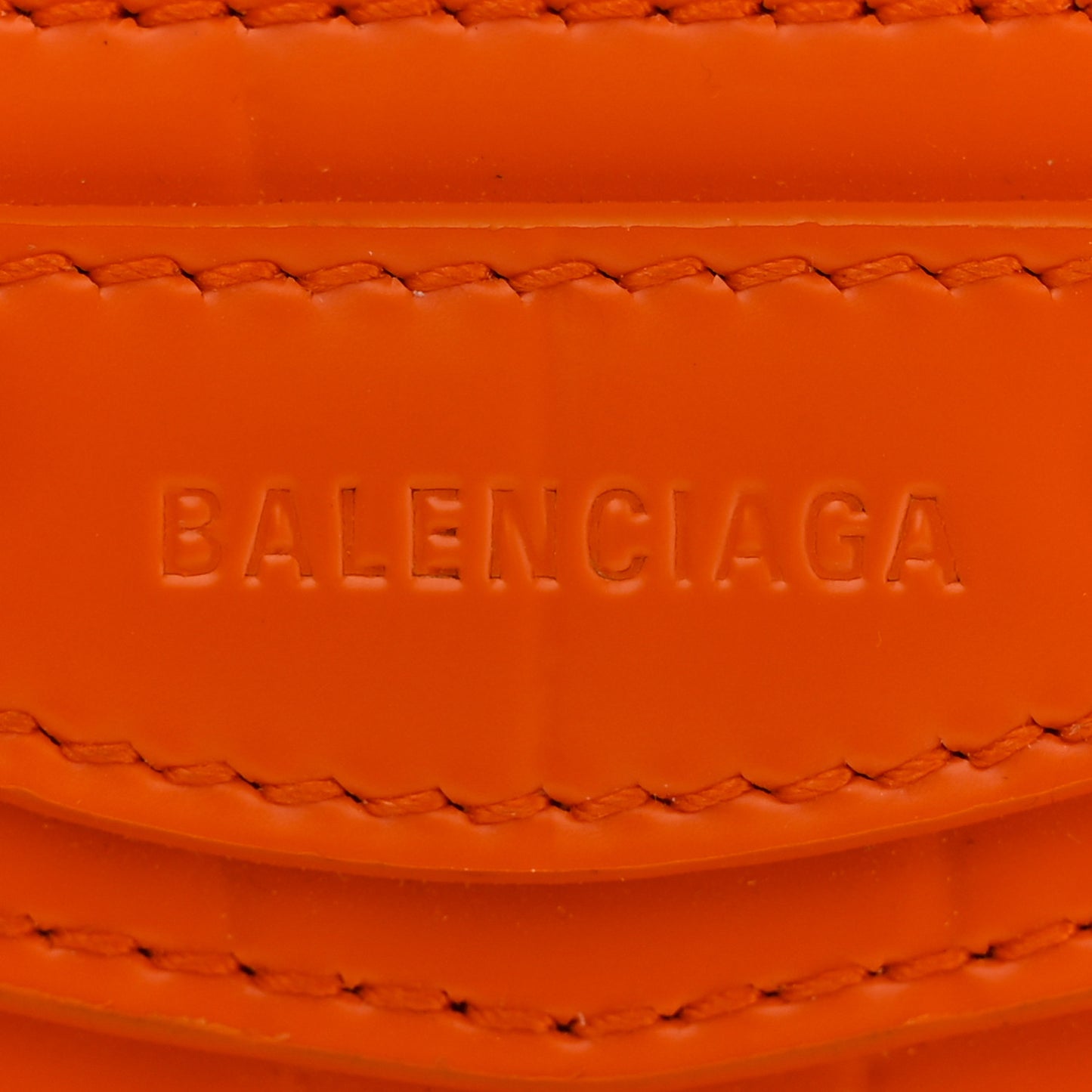Semi Shiny Calfskin Crocodile Embossed Neo Classic Silver Hardware Long Coin Case Card Holder Orange