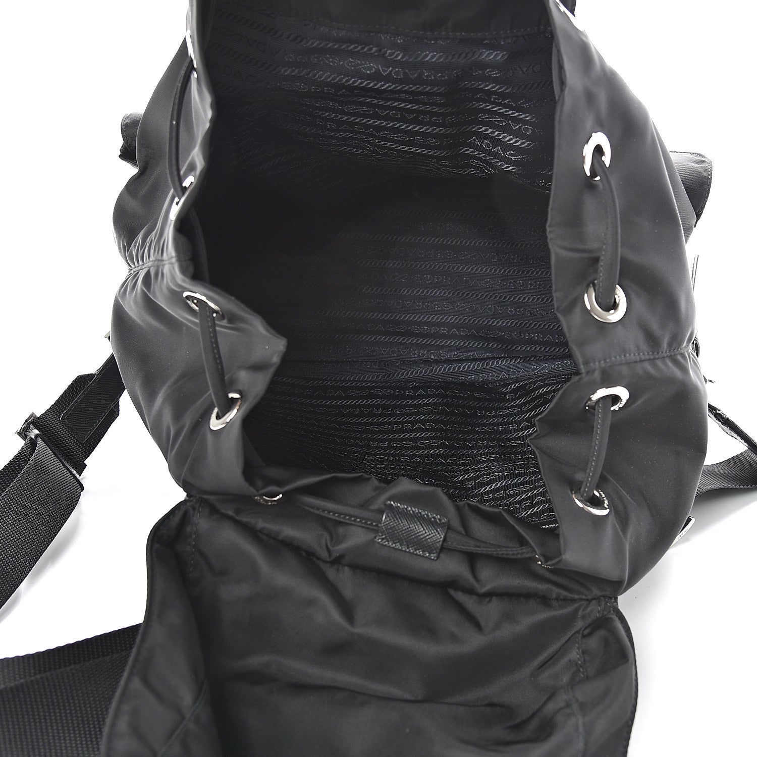Prada Tessuto Nylon Vela Saffiano Large Backpack Black 4 of 10