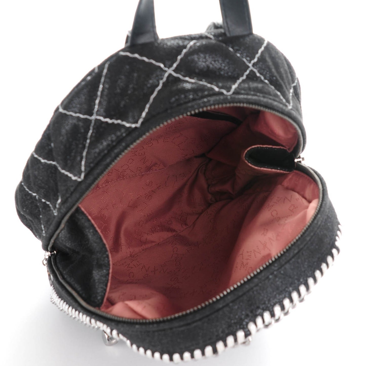 Shaggy Deer Quilted Mini Falabella Backpack Black