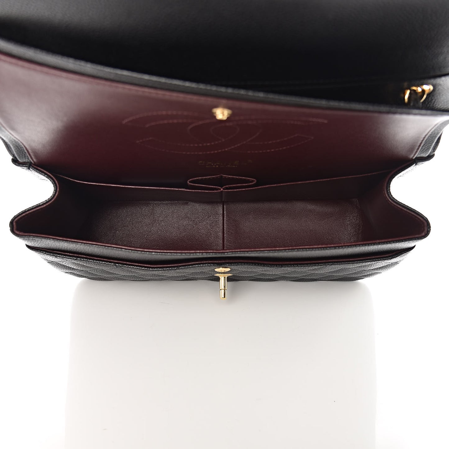 Caviar Quilted Jumbo Double Flap Black