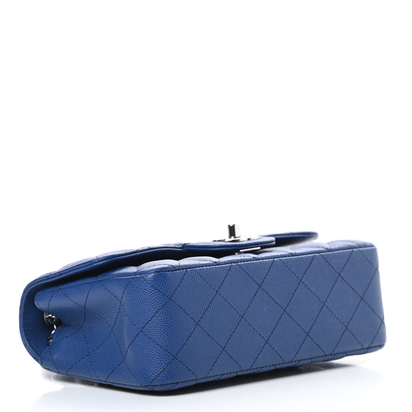 Caviar Quilted Mini Rectangular Flap Blue