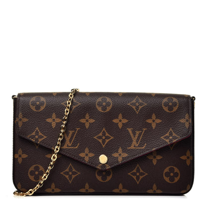 Louis Vuitton Monogram Pochette Felicie Chain Wallet Fuchsia 1 of 10