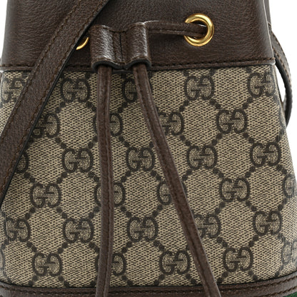 Gucci GG Supreme Monogram Web Mini Ophidia Bucket Bag Brown 8 of 10