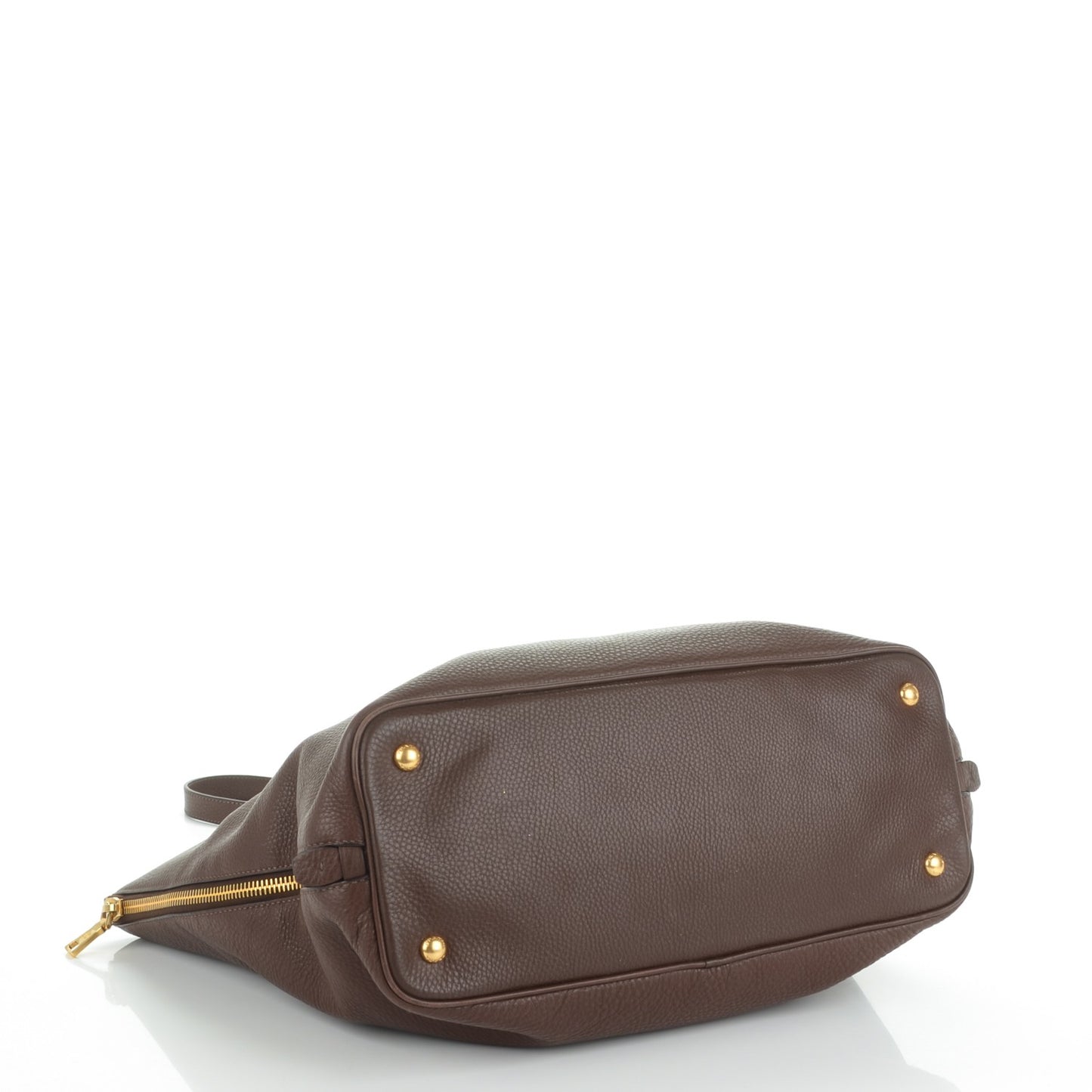 Vitello Daino Side Zip Tote Bruciato