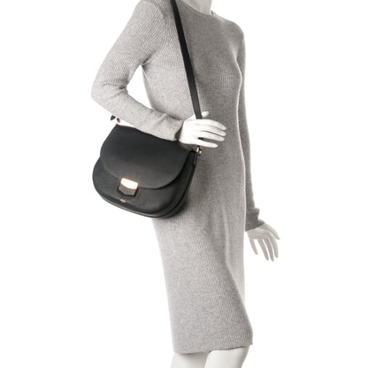 Celine Grained Calfskin Medium Trotteur Black 2 of 6