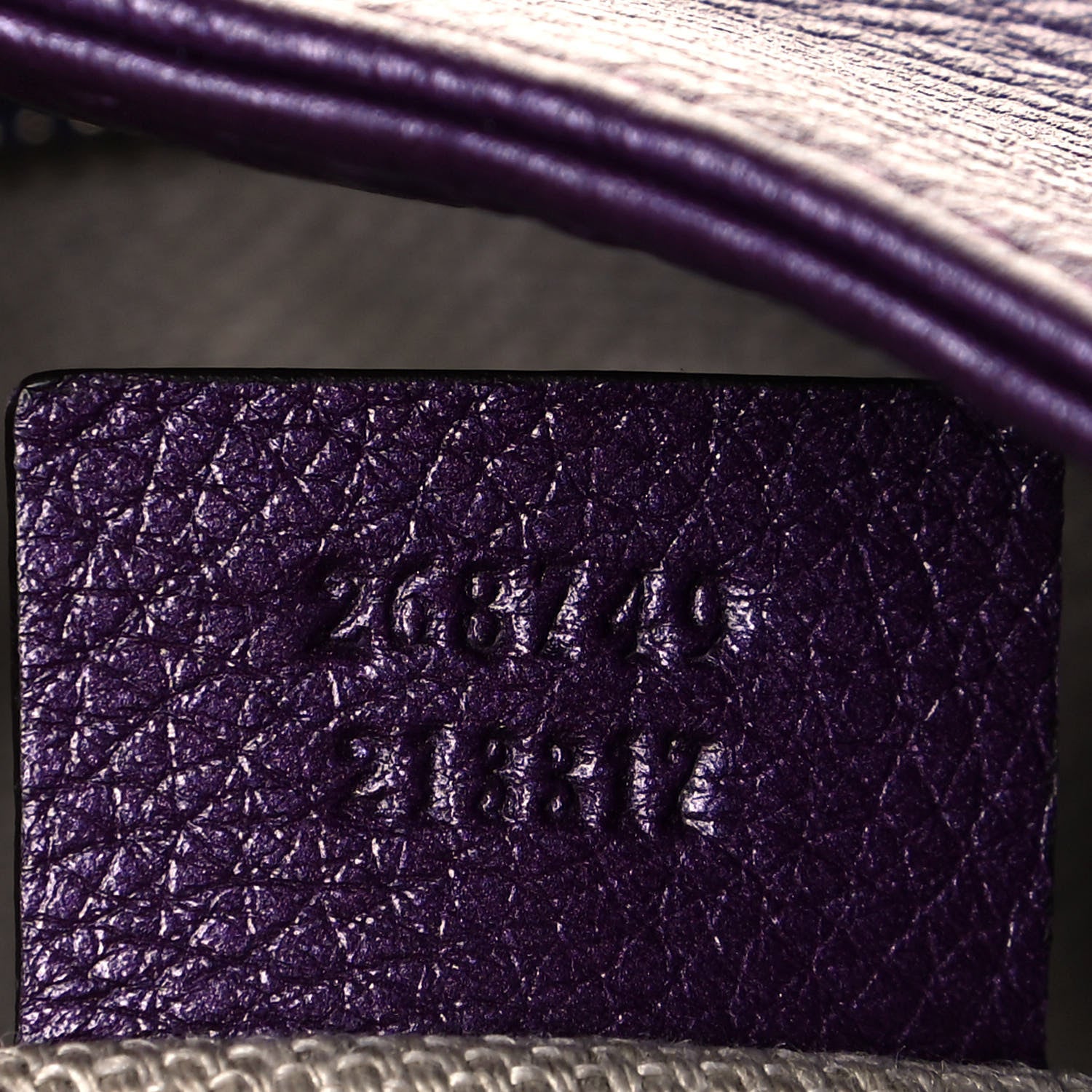 Gucci Pebbled Calfskin Shoulder Bag Purple 6 of 14