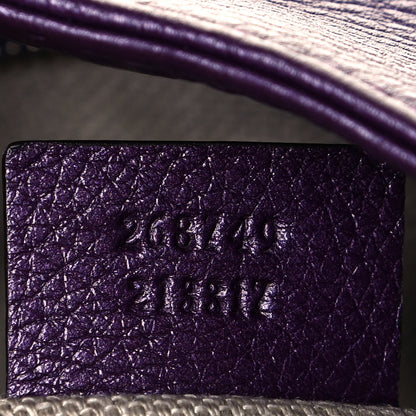 Gucci Pebbled Calfskin Shoulder Bag Purple 6 of 14