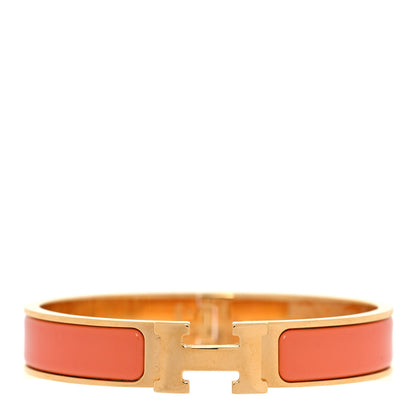 Hermes Enamel Narrow Clic Clac H Bracelet PM Peach Melba 1 of 6