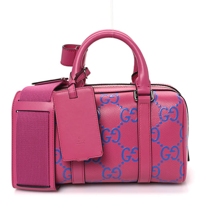 Gucci Calfskin GG Tennis Bi-Color Embossed Mini Duffle Bag Modern Fucsia Modern Blue 1 of 10