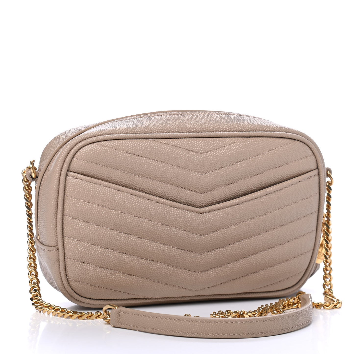 Grain De Poudre Matelasse Monogram Mini Lou Camera Bag Dark Beige