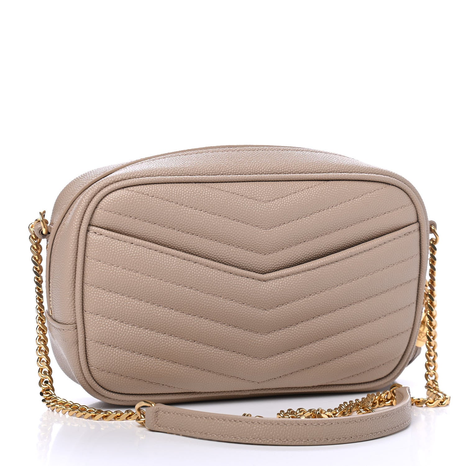 Saint Laurent Grain De Poudre Matelasse Monogram Mini Lou Camera Bag Dark Beige 2 of 4