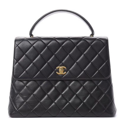 Chanel Lambskin Quilted Jumbo Kelly Flap Bag Black 1 of 22