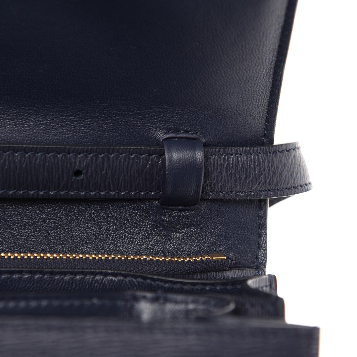 Liege Calfskin Medium Classic Box Flap Bag Dark Blue