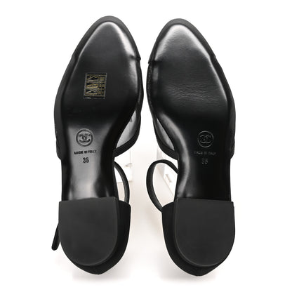 Chanel Mesh Grosgrain Cap Toe CC Flats 36 Black 6 of 8