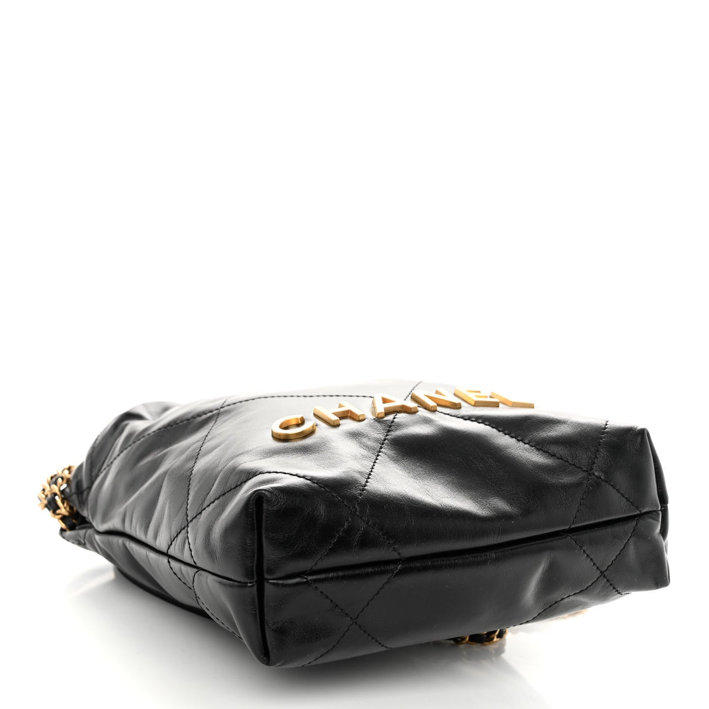 Shiny Calfskin Quilted Mini Chanel 22 Black