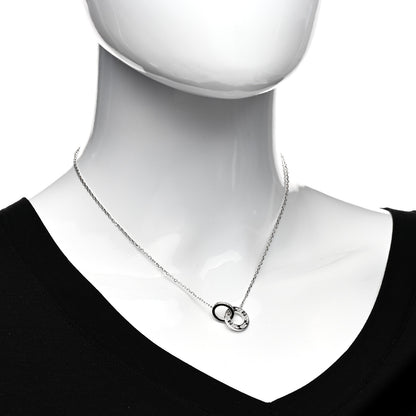 Cartier 18K White Gold Diamond Interlocking LOVE Paved Necklace 2 of 5