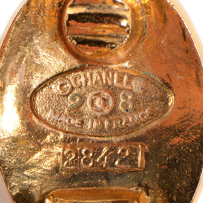 Chanel Oval CC Clip On Earrings Gold 3 of 4