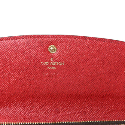 Louis Vuitton Damier Ebene Emilie Wallet Red 5 of 8