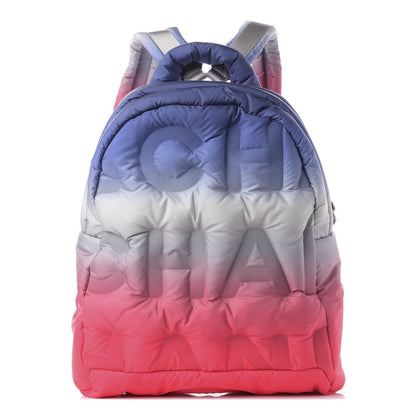 Chanel Nylon Embossed Small Doudoune Backpack Pink Blue White 1 of 9