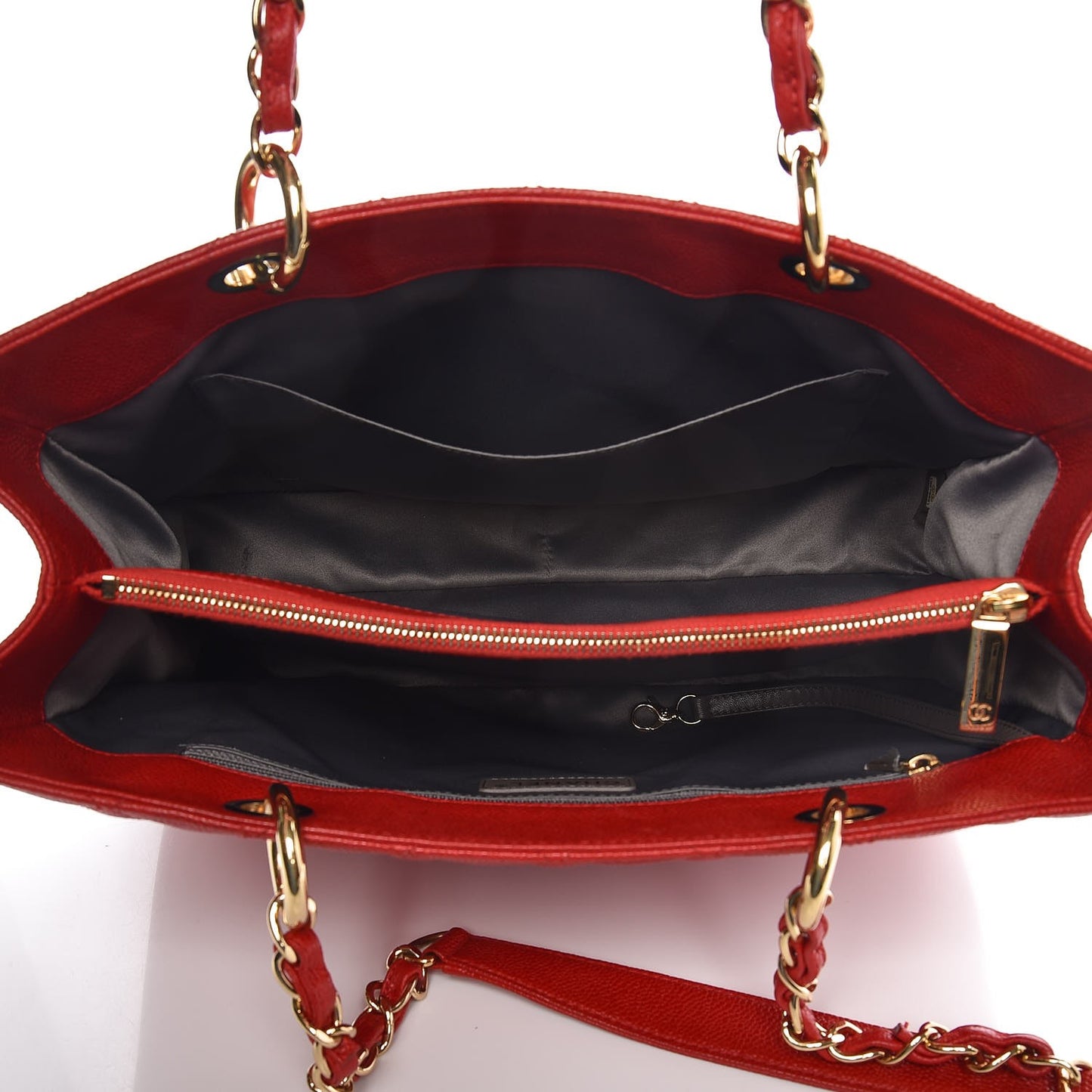 Caviar Quilted Grand Shopping Tote GST Red