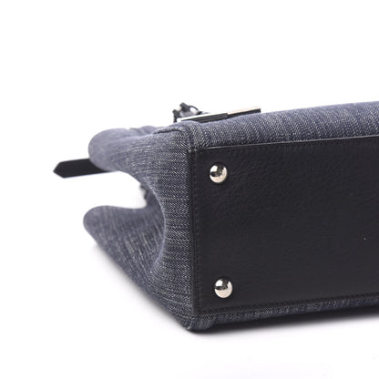 Fendi Denim Petite 2Jours Tote Blue Black 7 of 9