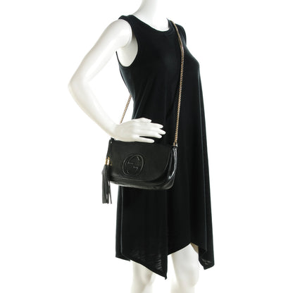 Gucci Pebbled Calfskin Medium Soho Flap Crossbody Black 3 of 14