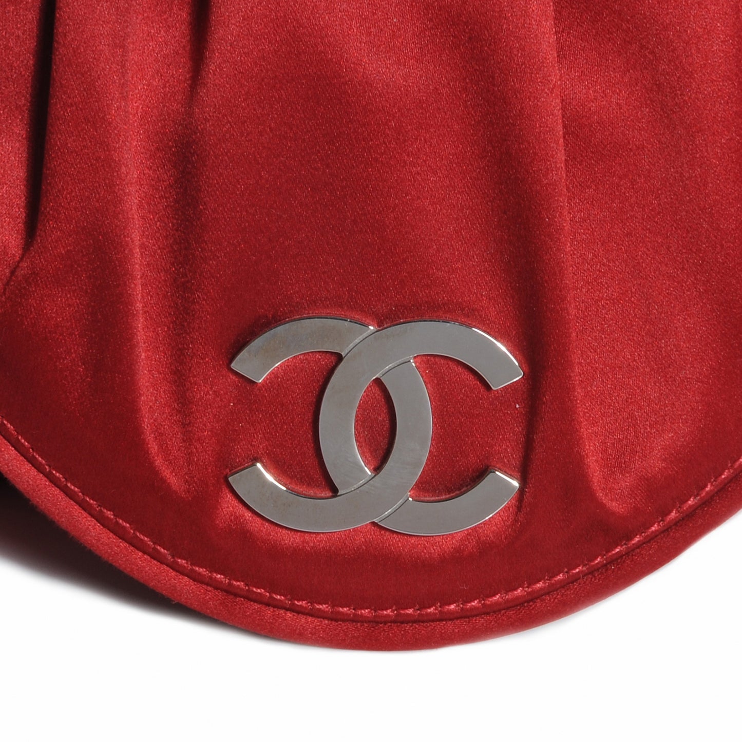Satin Flap Clutch Red