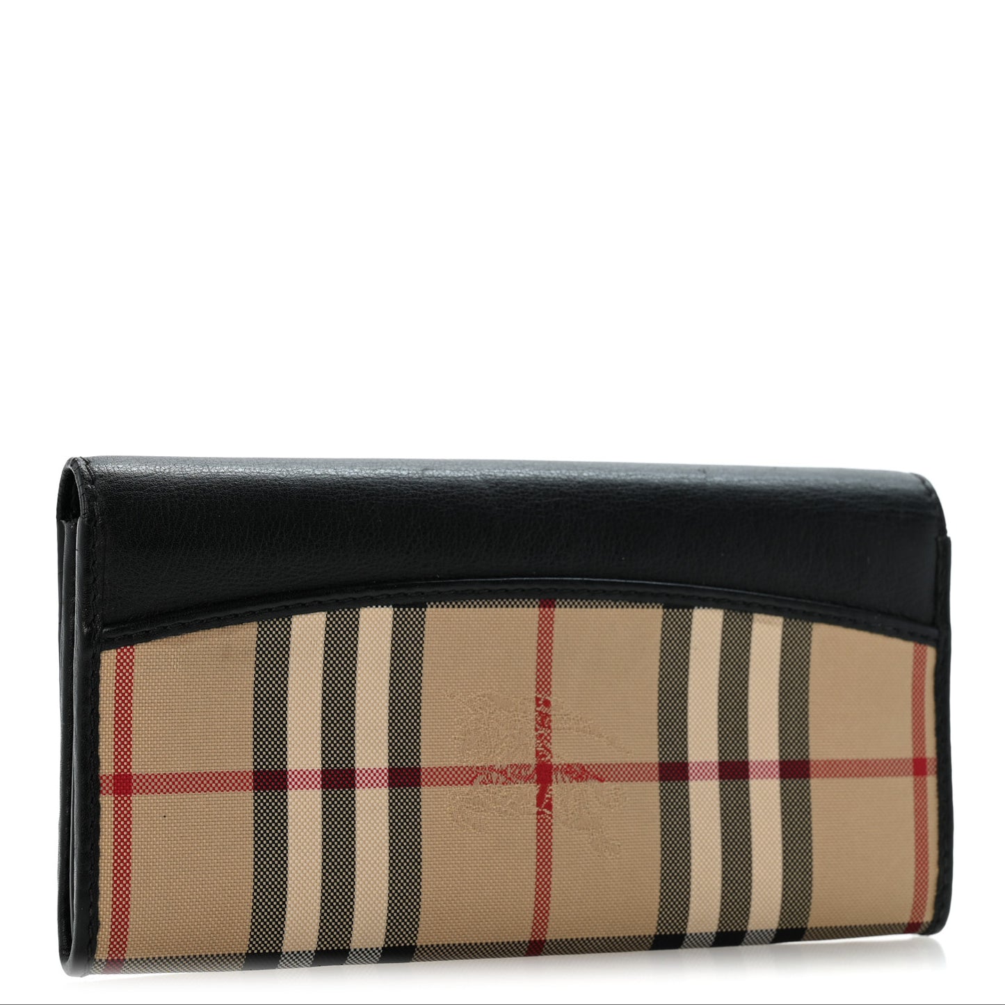 Calfskin Horseferry Check Porter Continental Wallet Black