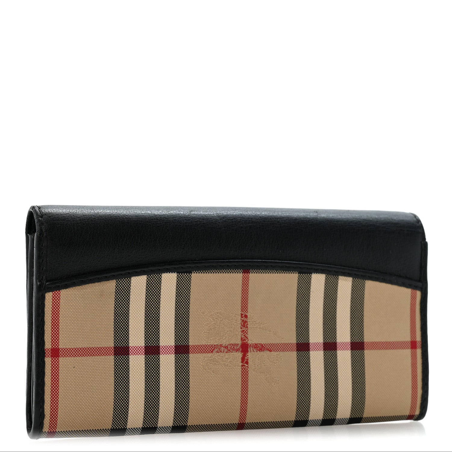 Burberry Calfskin Horseferry Check Porter Continental Wallet Black 3 of 10