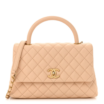Chanel Caviar Quilted Small Coco Handle Flap Beige 1 of 11