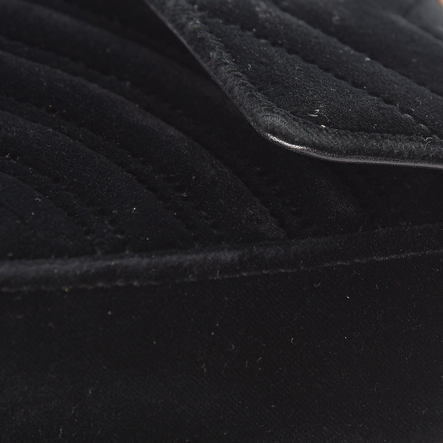 Velvet Matelasse Mini GG Marmont Shoulder Bag Black