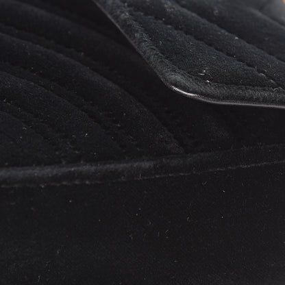 Gucci Velvet Matelasse Mini GG Marmont Shoulder Bag Black 11 of 12