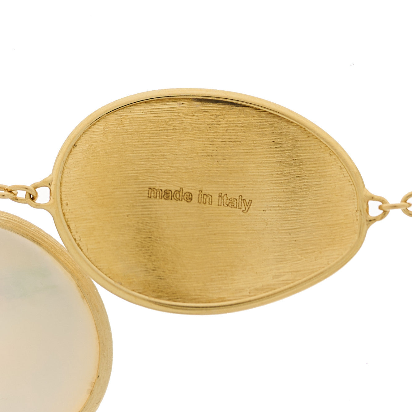 18K Yellow Gold Mother of Pearl Lunaria Short Necklace