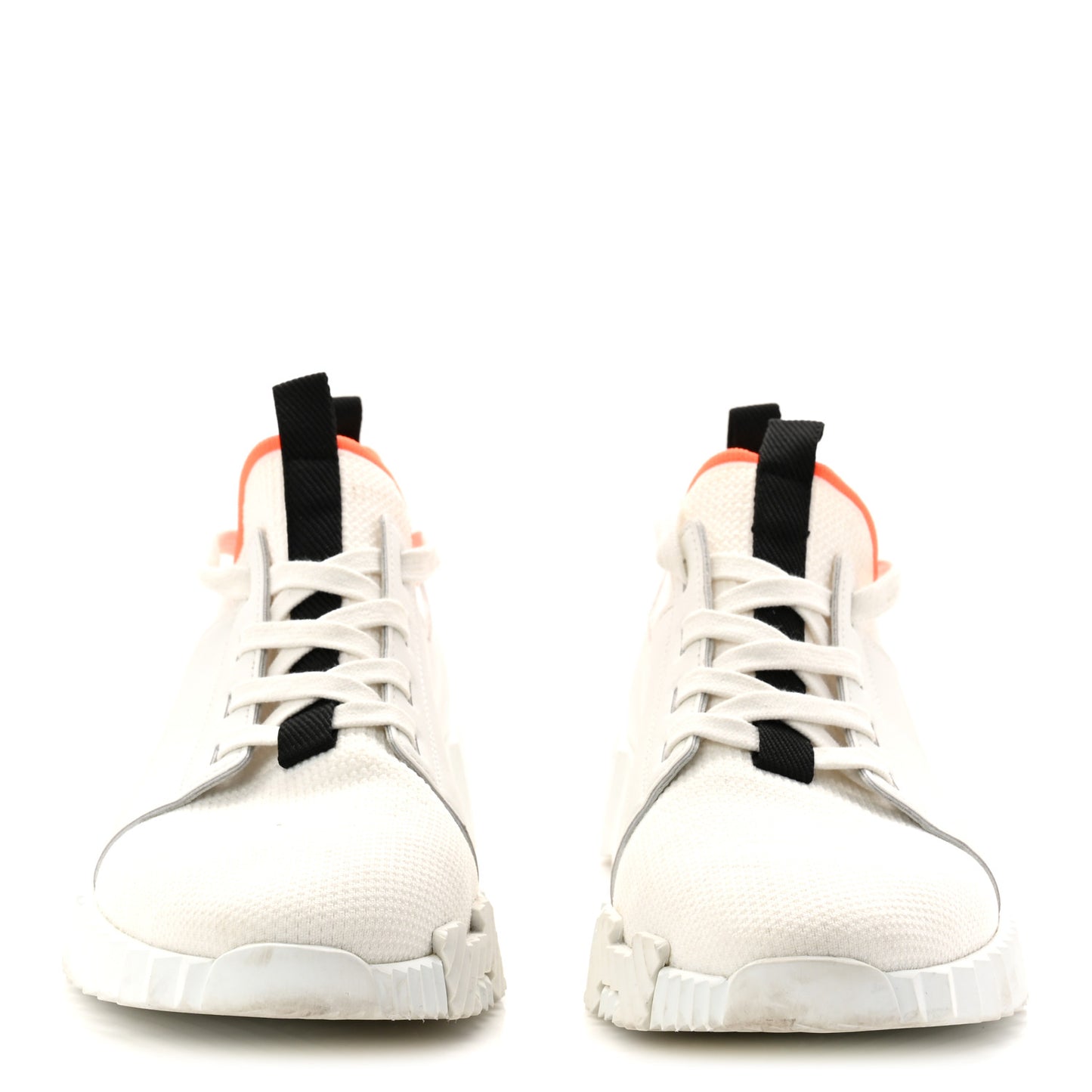 Knit Calfskin Depart Sneakers 38 White