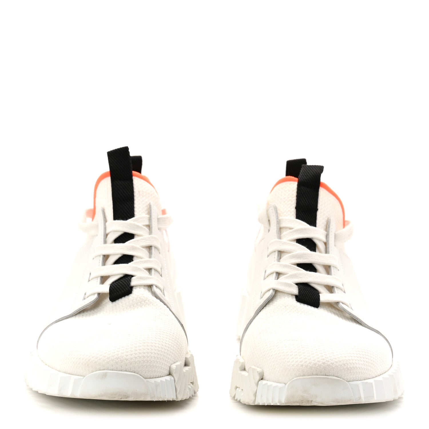Hermes Knit Calfskin Depart Sneakers 38 White 3 of 9